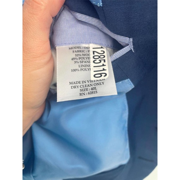 Penguin Jacket Blazer Osmanj Suit Slim Blue Men Sz 40L NEW NWT N147 - Picture 5 of 6
